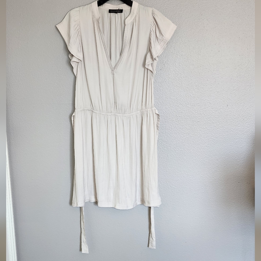 BANANA REPUBLIC BEIGE DRESS/ SIZE/MATERIAL DETAILS LABEL WAS CUT CHECK MEASURE